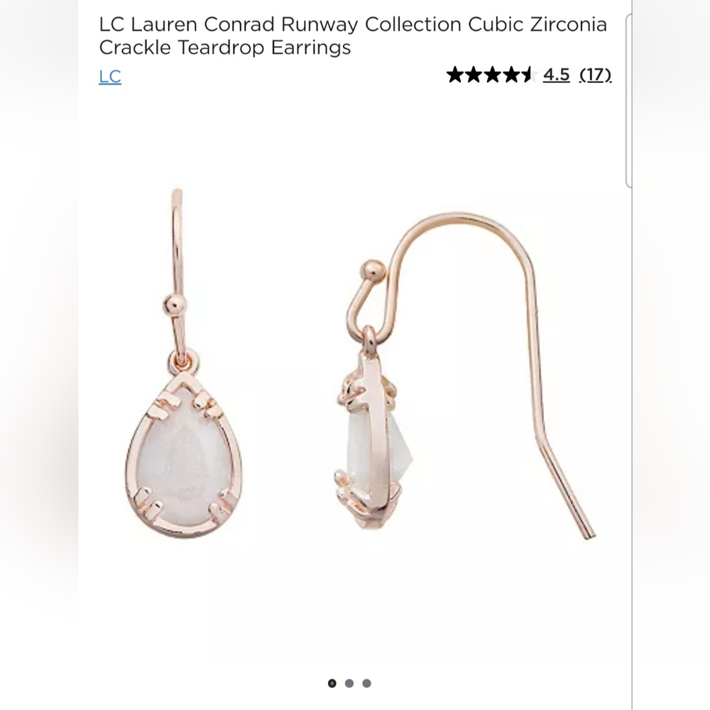 Lauren Conrad Rose Quartz teardrop earrings